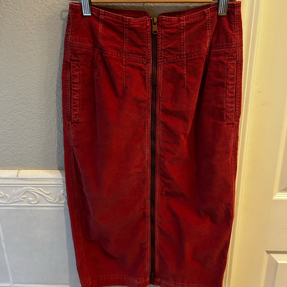 We The Free Red Pencil Skirt